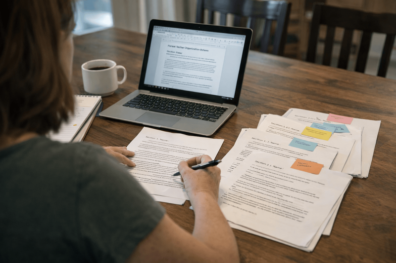 a mom reading bylaws