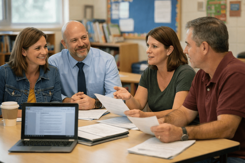 parent-teacher group discussion