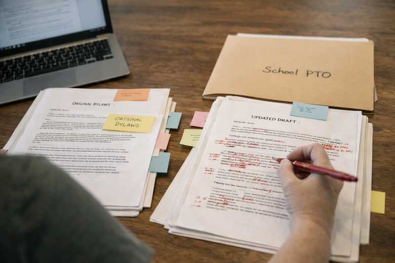 A laptop open to a bylaws document
