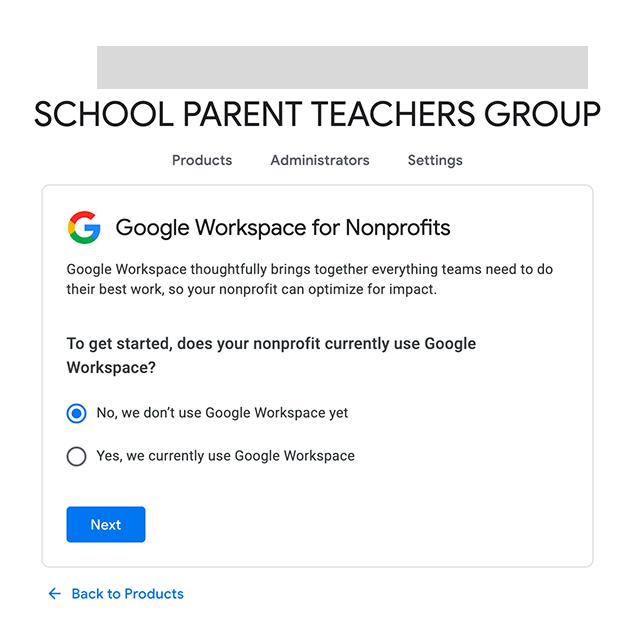 Workspace question with No, we don’t use Google Workspace yet selected