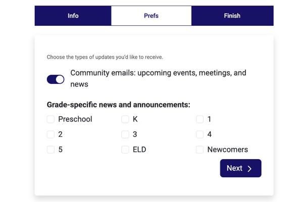 email signup form