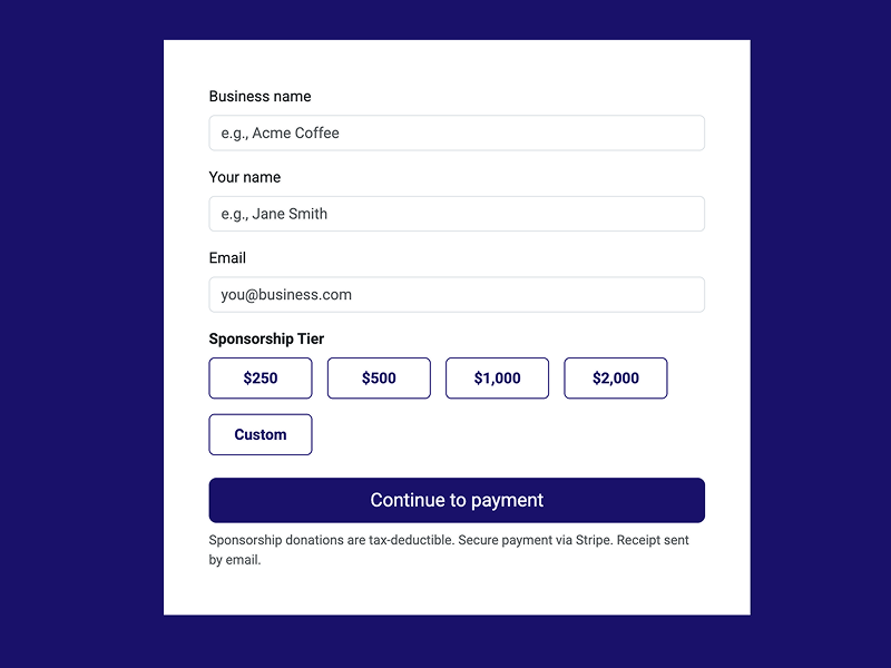 sponsor checkout process
