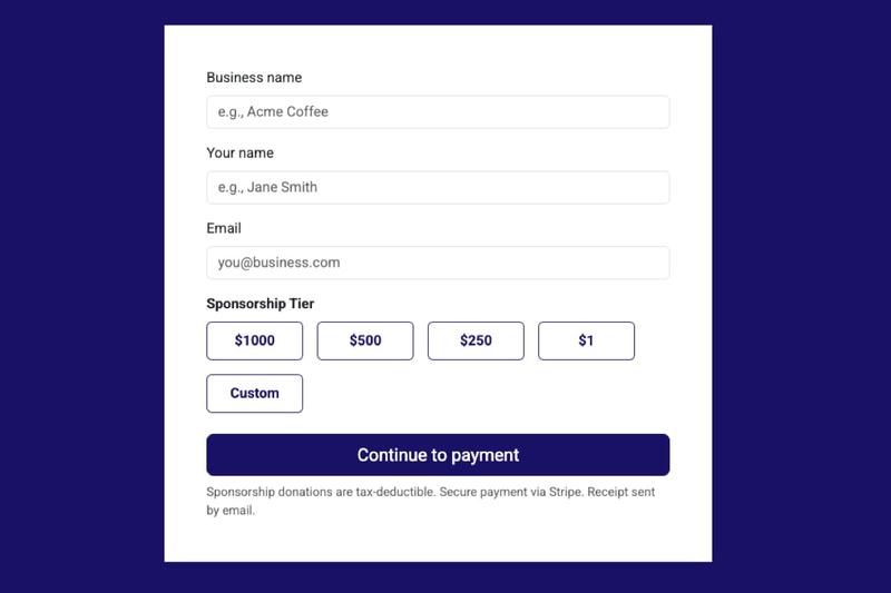 Sponsors page example