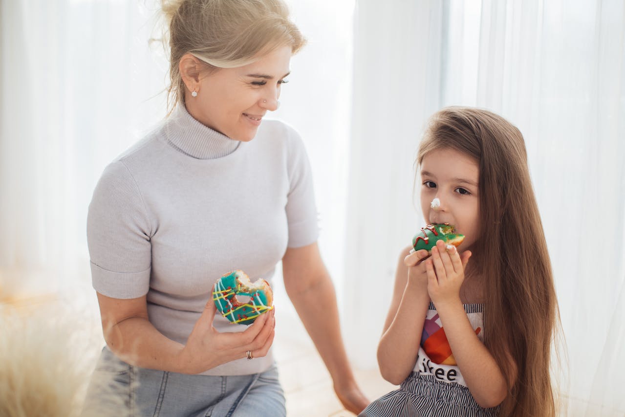 mom and child playing