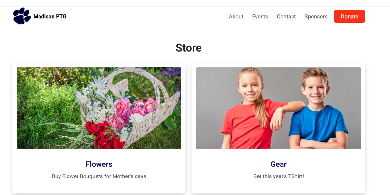 online store screenshot